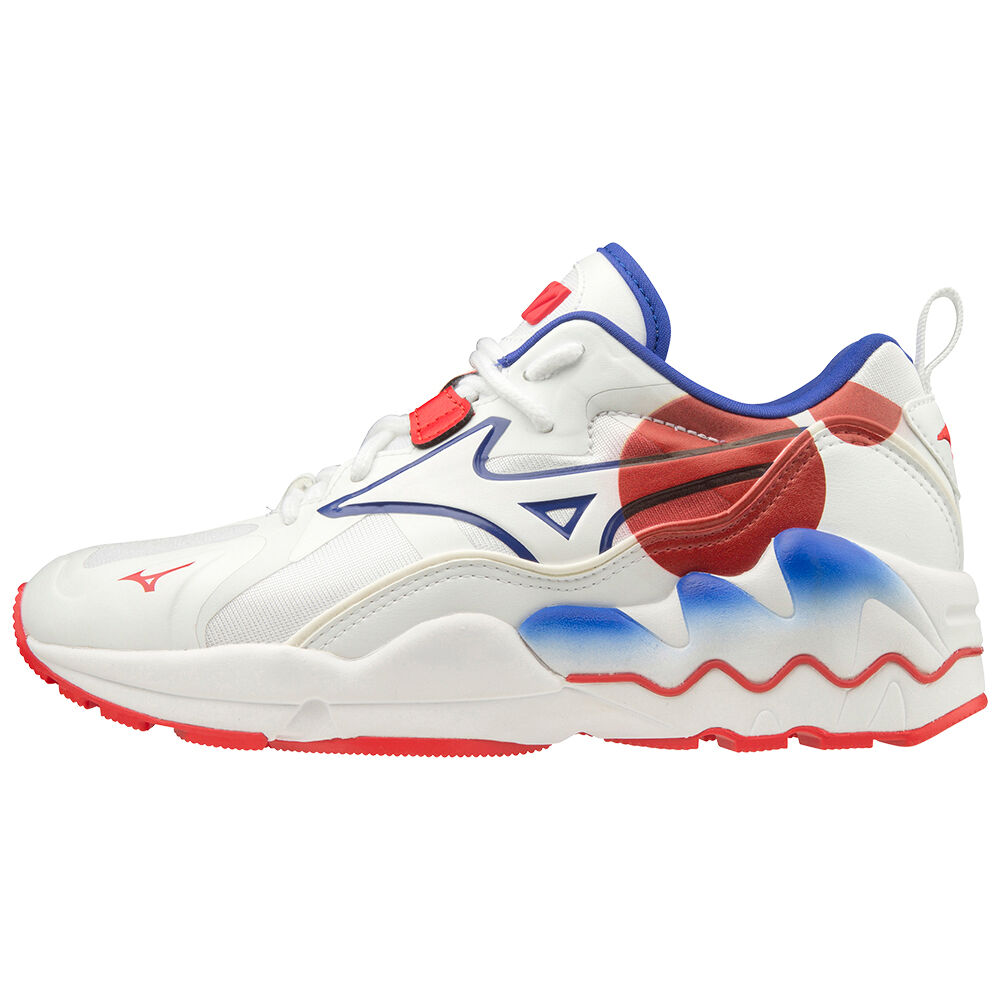 Tênis Mizuno Wave Rider 1 Shape of Time - Homem - Branco/Vermelhas - PAIQH2468